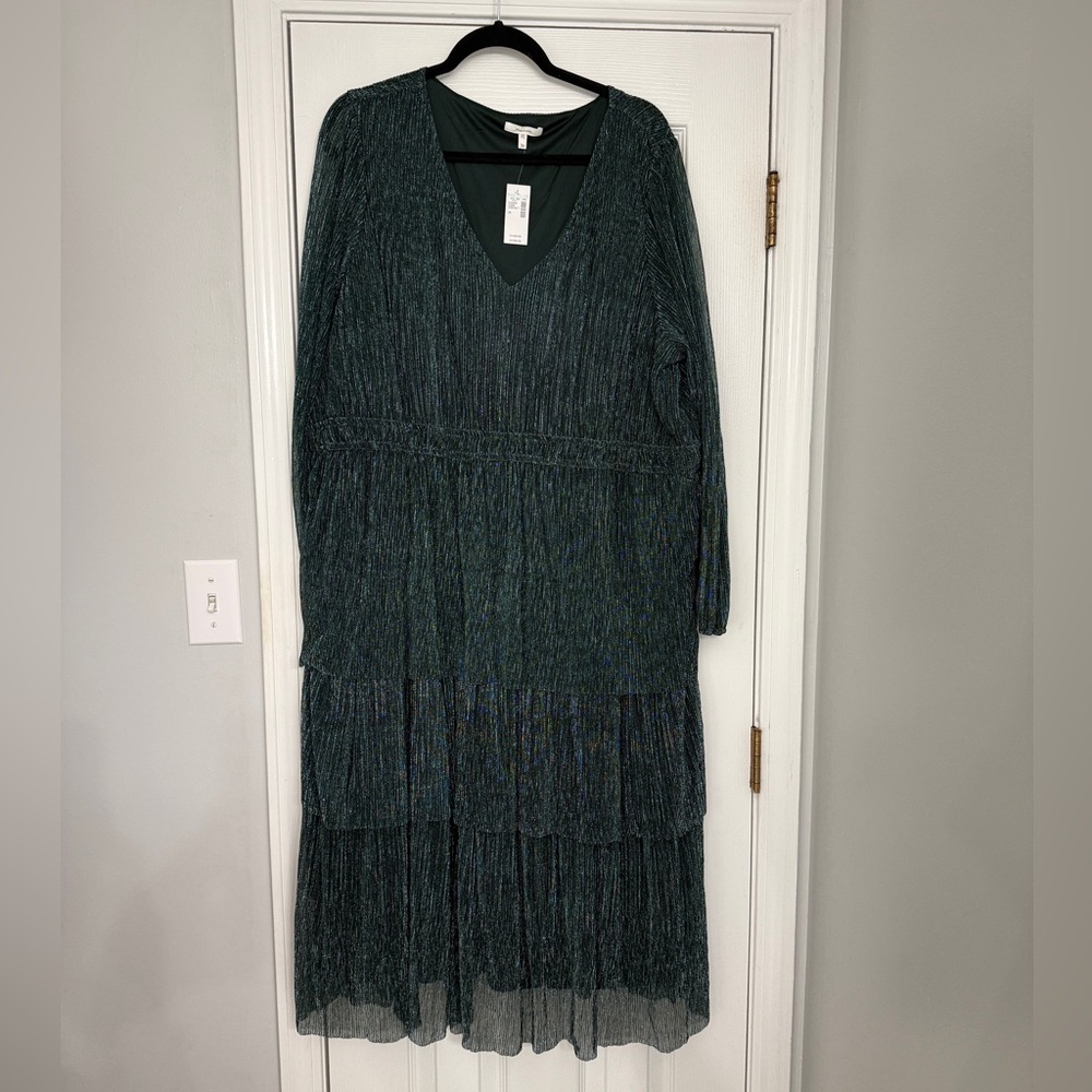 Elegant Green Tiered Dress plus size 3x